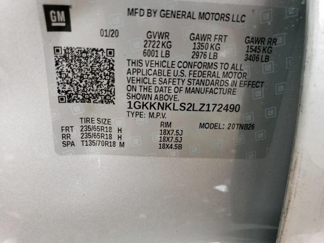1GKKNKLS2LZ172490 GMC ACADIA SLE