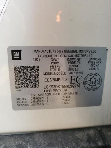 1GKS2DKT5MR292770 GMC YUKON DENALI