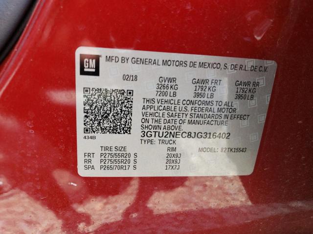 3GTU2NEC8JG316402 GMC Sierra K1500 Slt
