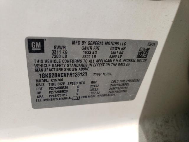 1GKS2BKCXFR126123 GMC YUKON SLT