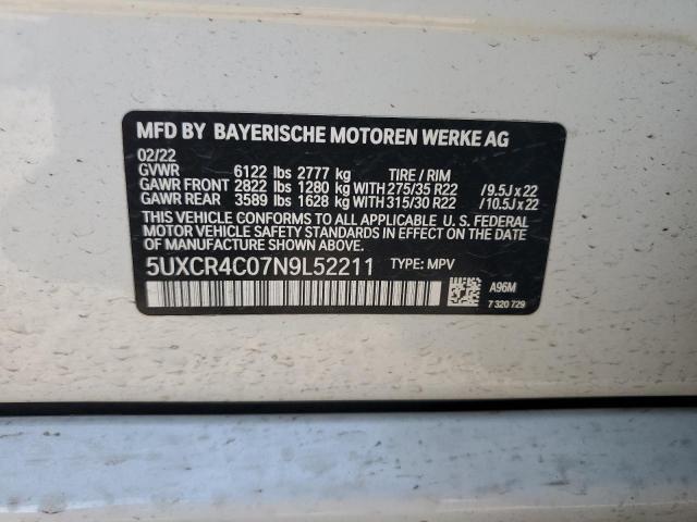 5UXCR4C07N9L52211 BMW X5 Sdrive 40i