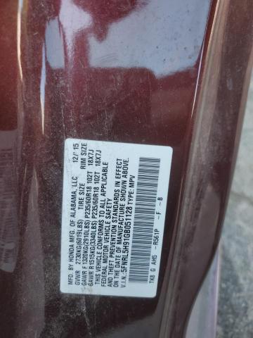 5FNRL5H91GB051128 Honda Odyssey Touring
