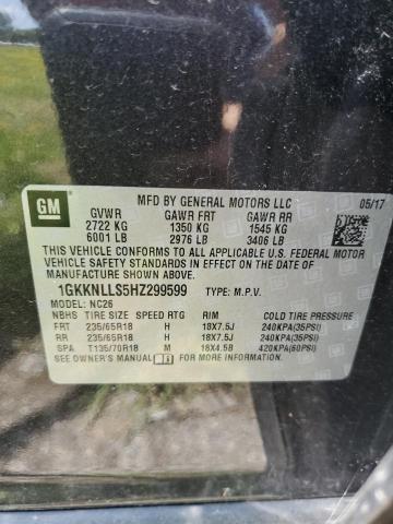 1GKKNLLS5HZ299599 GMC ACADIA SLE