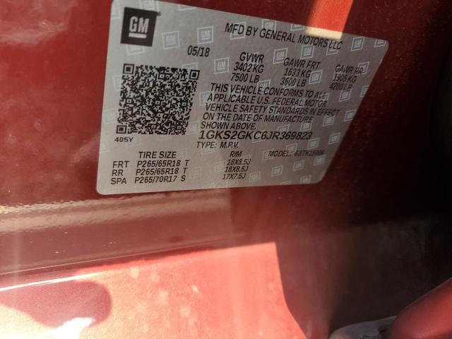 1GKS2GKC6JR369823 GMC Yukon Xl K1500 Slt