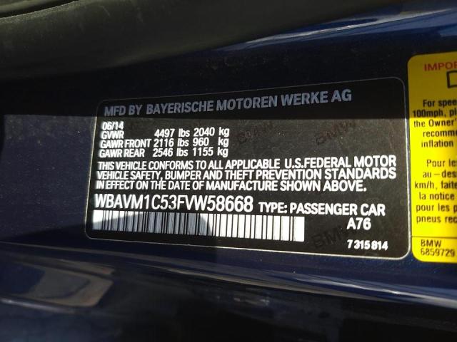 WBAVM1C53FVW58668 BMW X1 Sdrive28i