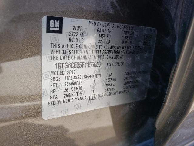 1GTG6CE35F1156653 GMC CANYON SLT