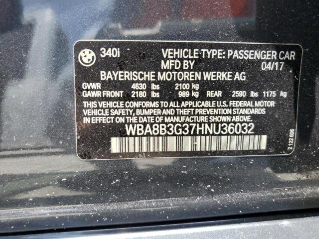 WBA8B3G37HNU36032 BMW 340 I