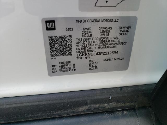 1GKKNUL43PZ212594 GMC ACADIA SLT