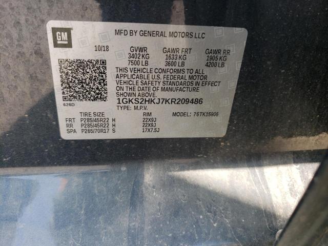 1GKS2HKJ7KR209486 GMC YUKON XL DENALI