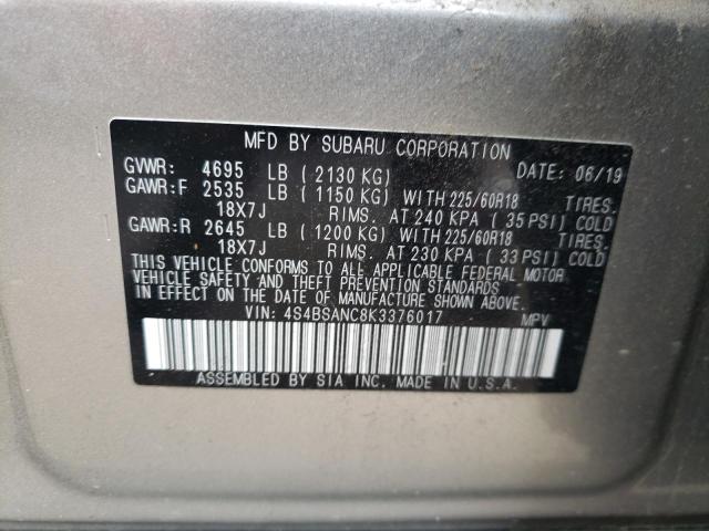 4S4BSANC8K3376017 Subaru Outback 2.5i Limited