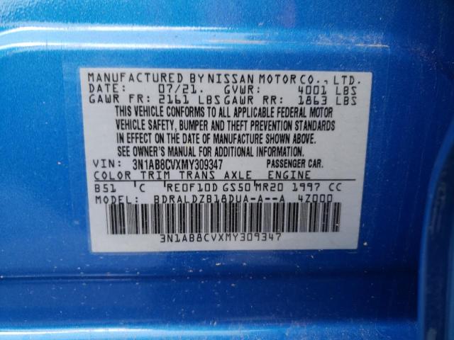 3N1AB8CVXMY309347 Nissan SENTRA SV