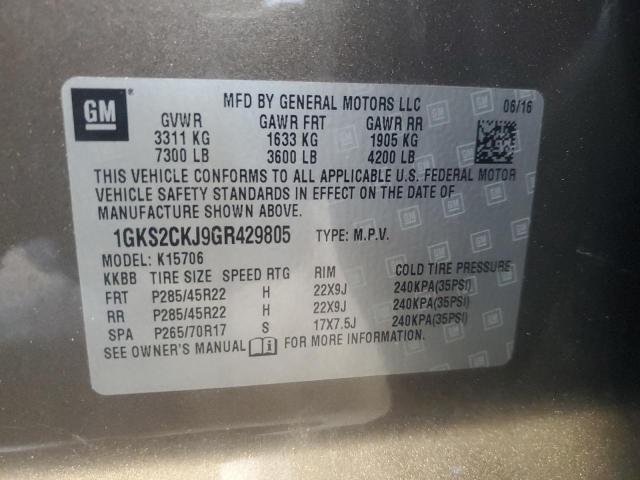 1GKS2CKJ9GR429805 GMC YUKON DENALI