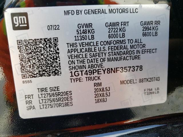 1GT49PEY8NF357378 GMC Sierra K2500 At4