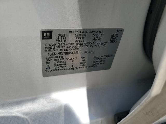 1GKS1HKJ7GR276745 GMC YUKON XL DENALI