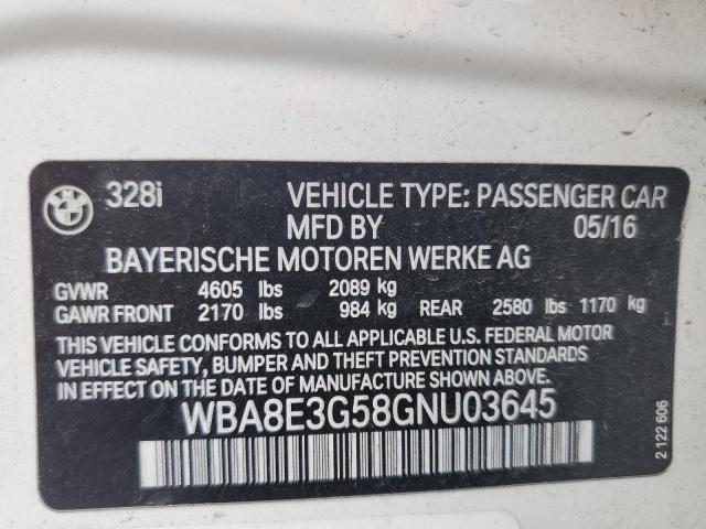 WBA8E3G58GNU03645 BMW 328 Xi Sulev
