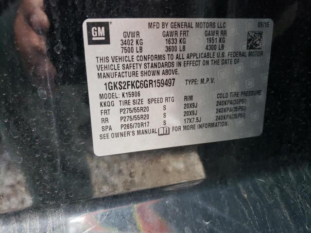 1GKS2FKC6GR159497 GMC Yukon Xl K1500 Sle