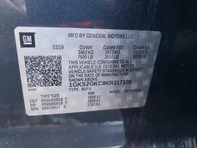 1GKS2GKC8KR317109 GMC Yukon Xl K1500 Slt