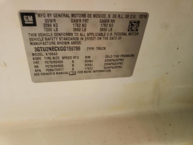3GTU2NECXGG159786 GMC Sierra K1500 Slt