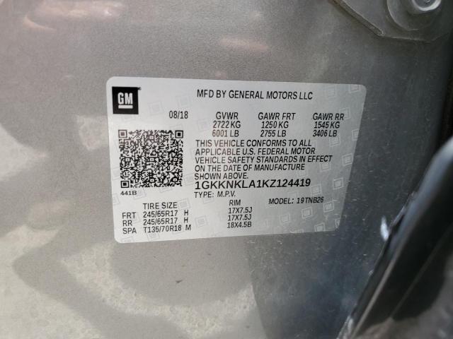 1GKKNKLA1KZ124419 GMC ACADIA SLE