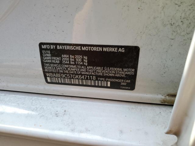 WBA8E9C57GK647118 BMW 328 I Sulev