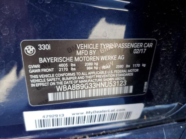 WBA8B9G33HNU53123 BMW 330 I
