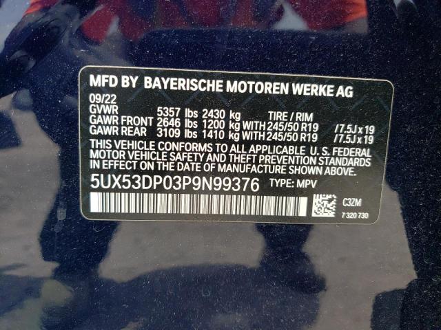 5UX53DP03P9N99376 BMW X3 Xdrive30i