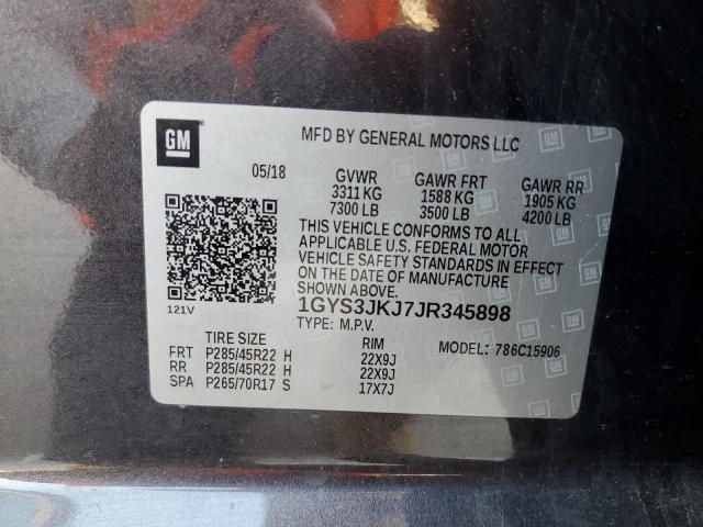 1GYS3JKJ7JR345898 Cadillac Escalade Esv Premium Luxury