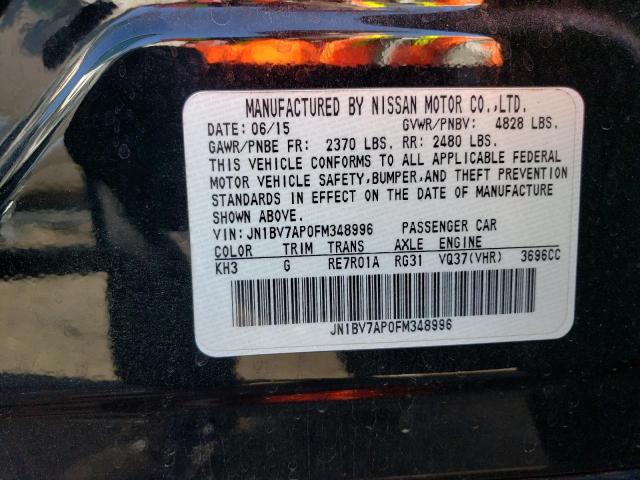 JN1BV7AP0FM348996 Infiniti Q50 BASE