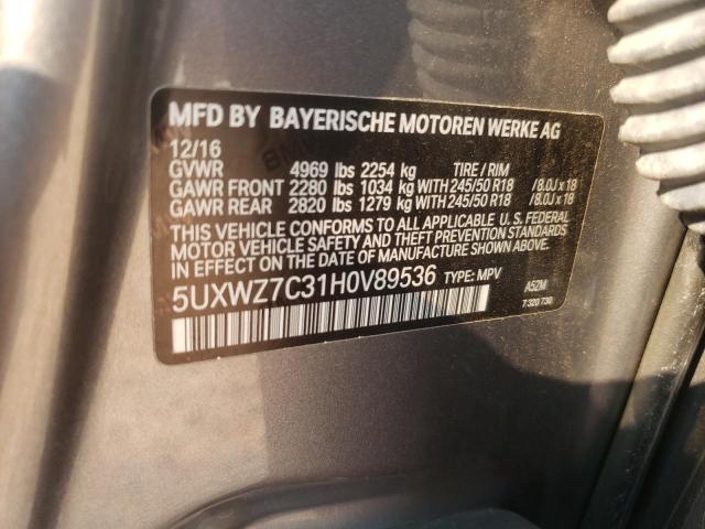 5UXWZ7C31H0V89536 BMW X3 Sdrive28i