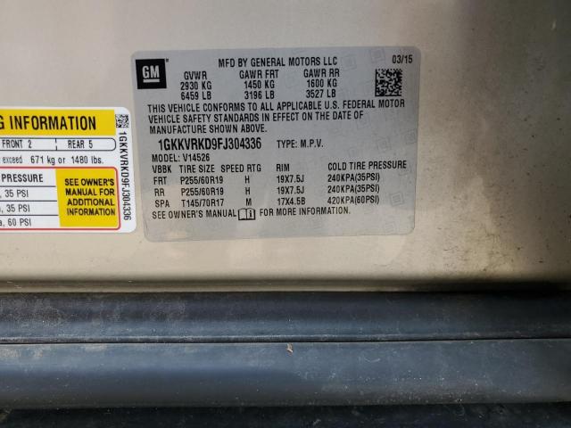 1GKKVRKD9FJ304336 GMC Acadia Slt-1