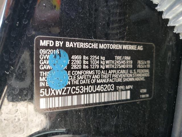 5UXWZ7C53H0U46203 BMW X3 Sdrive28i