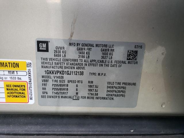 1GKKVPKD1GJ112138 GMC ACADIA SLE
