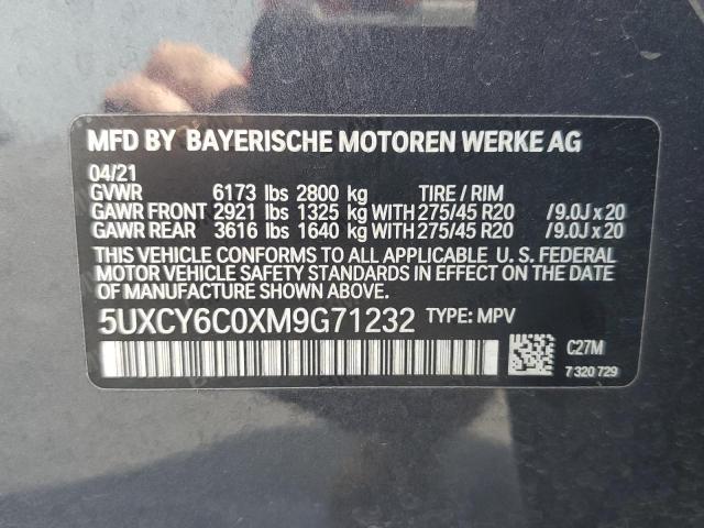 5UXCY6C0XM9G71232 BMW X6 Xdrive40i