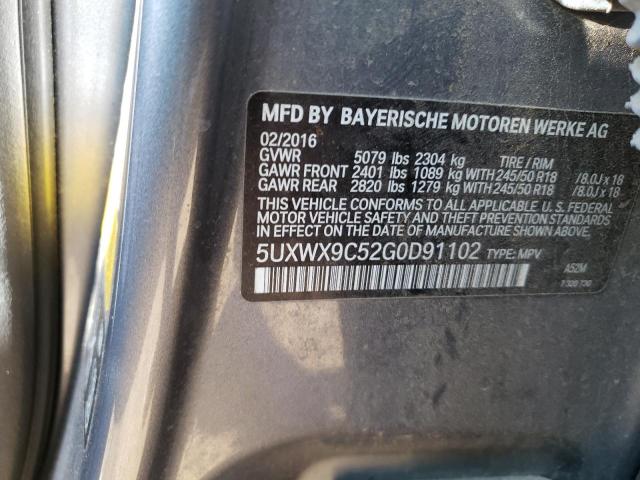 5UXWX9C52G0D91102 BMW X3 Xdrive28i