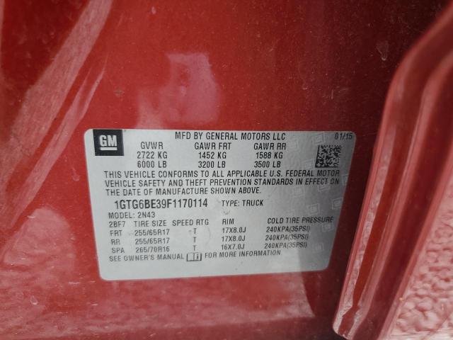 1GTG6BE39F1170114 GMC CANYON SLE