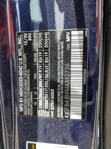 4JGFB4JB9MA392726 Mercedes-Benz GLE 350