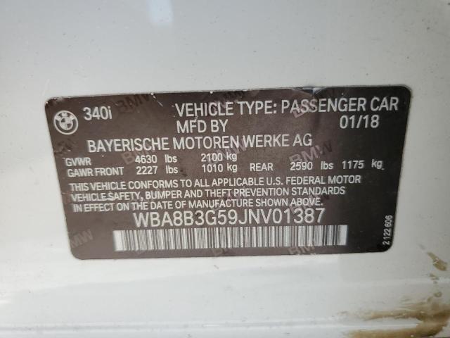 WBA8B3G59JNV01387 BMW 340 I
