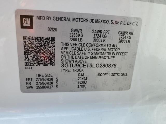 3GTU9CET3LG280878 GMC Sierra K1500 Elevation