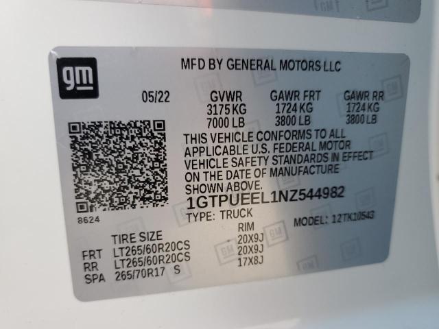 1GTPUEEL1NZ544982 GMC Sierra K1500 At4