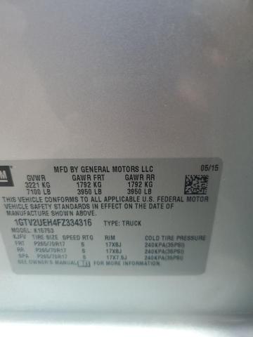 1GTV2UEH4FZ334316 GMC Sierra K1500 Sle