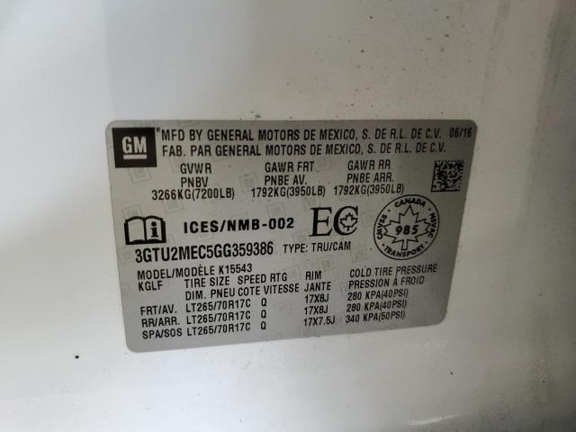 3GTU2MEC5GG359386 GMC Sierra K1500 Sle