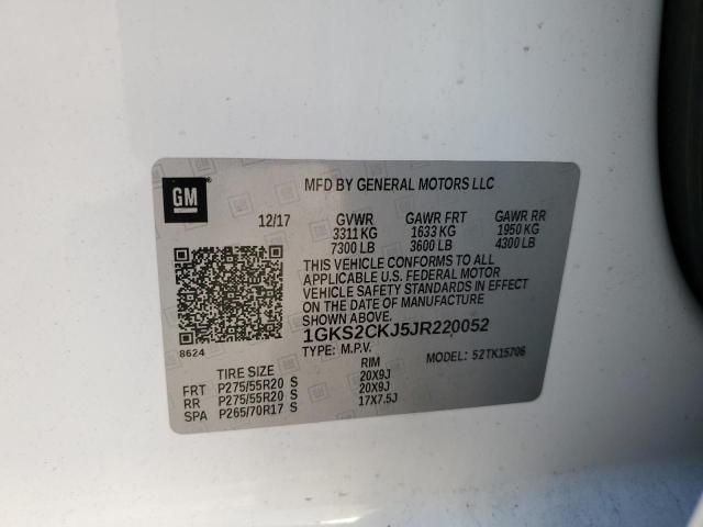 1GKS2CKJ5JR220052 GMC YUKON DENALI