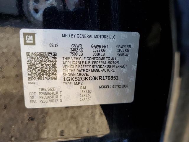 1GKS2GKC0KR170851 GMC Yukon Xl K1500 Slt