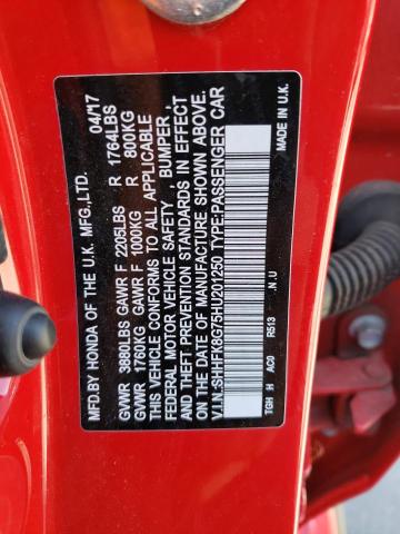 SHHFK8G75HU201250 Honda Civic Type-r Touring