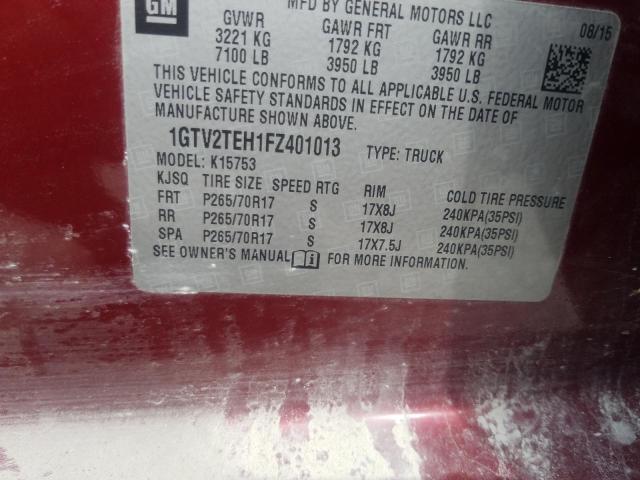 1GTV2TEH1FZ401013 GMC Sierra K1500