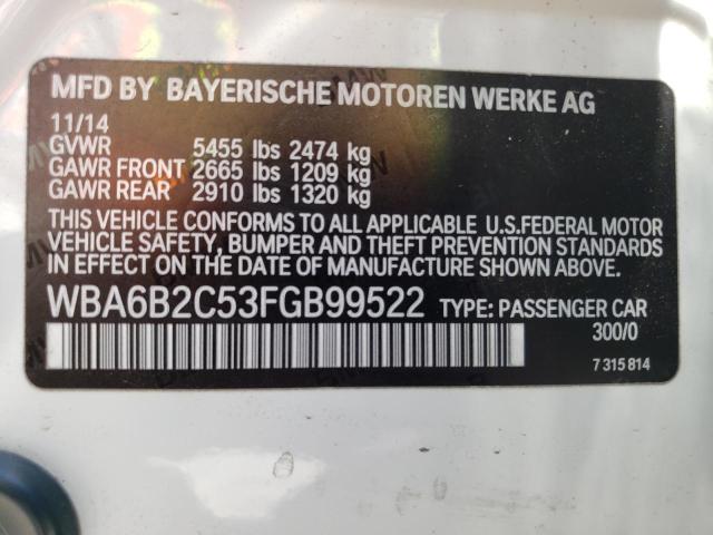 WBA6B2C53FGB99522 BMW 650 I Gran Coupe