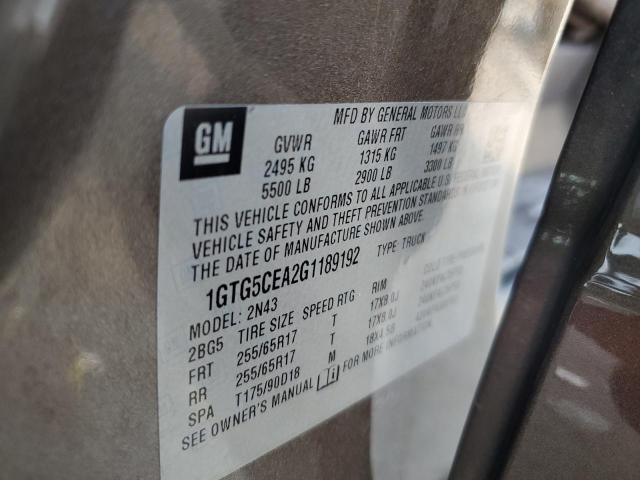 1GTG5CEA2G1189192 GMC CANYON SLE