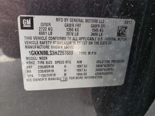 1GKKNMLS3HZ267689 GMC Acadia Slt-1