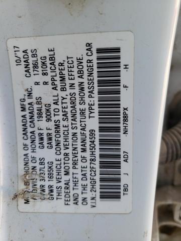 2HGFC2F78JH504599 Honda CIVIC EX