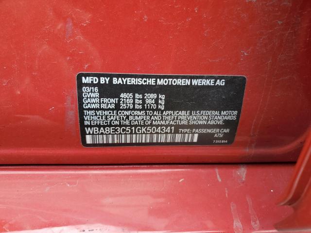 WBA8E3C51GK504341 BMW 328 Xi Sulev